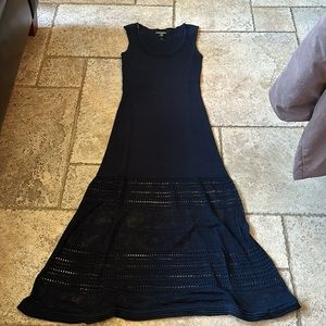 Zac Posen navy blue knit  sleeveless sheath midi dress Sz S